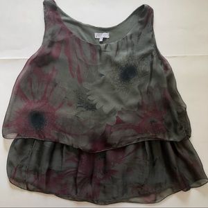 Silk floral top M